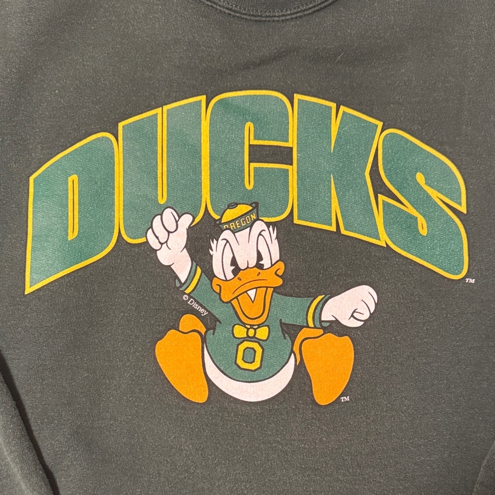 90s Vintage University of Oregon Ducks Crewneck - Hanes Ultimate Cotton - Picture 3 of 6